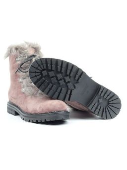 04-AH25-3 BROWN Ботинки зимние женские (натуральная замша, натуральный мех) - Фабричный китай фото 16