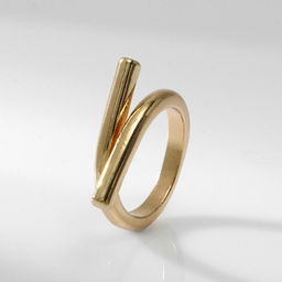 Кольцо металл Тренд загиб, цвет золото, размер 18 - Qf фото 2