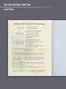 Цена за 5 шт. Предметная тетрадь по химия Calligrata TOP «Журнал», 48 листов, в клетку, со справочным материалом, картонная обложка