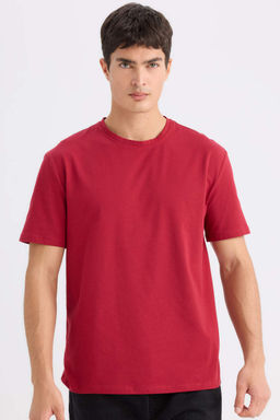 New Regular Fit Bisiklet Yaka Basic Duz K?sa Kollu Tisort - Defacto фото 3
