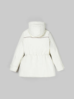 Парка демисезонная с контрастным кантом "Молоко" женская