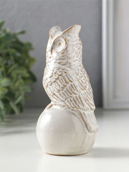 Сувенир керамика "Филин на шаре" беж 6х5,4х11,8 см