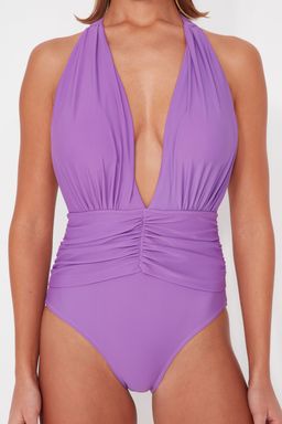 Mor Derin Dekolteli Buzgulu Normal Paca Mayo TBESS22MA0100