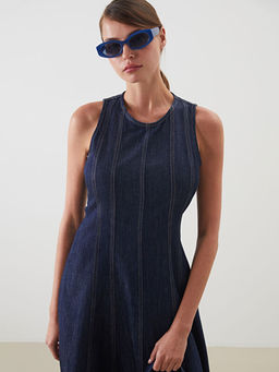 Bisiklet Yaka Jean Elbise