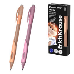 АКЦИЯ Цена за 10 шт. Ручка гелевая сo стираемыми чернилами ErichKrause ErgoLine® Magic Stick&Grip Prima Cat 0.5, цвет чернил синий (в коробке по 10 шт.)