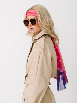 Большой, мягкий, тонкий и очень нежный двусторонний палантин с рисунком в стиле арт-деко - Tantino фото 9