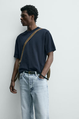 CAMISETA PUNTO LIGERO ALGOD?N / Marino - Zara фото 5