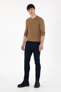 Erkek Slim Fit Lacivert Kanvas Pantolon