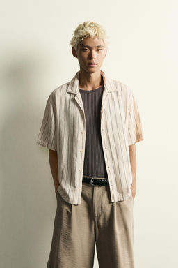 CAMISA RELAXED FIT RAYS BORDADOS / Crudo - Zara фото 2