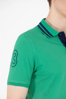 Мужская зеленая футболка с воротником поло Basic - U.s. polo assn фото 7