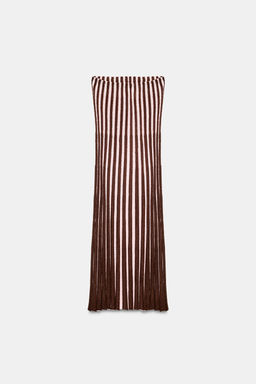 TEXTURED STRIPED PLEATED SKIRT - Zara фото 6