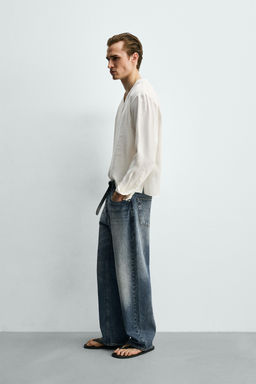 CAMISA FLUIDA CUELLO PICO / Blanco - Zara фото 4