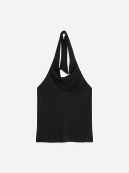 Top de cuello halter en mezcla de lino - H&m фото 2