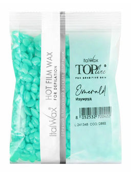 Ital Wax Воск горячий пленочный для депиляции Изумруд в гранулах / Top Line Emerald, 100 г