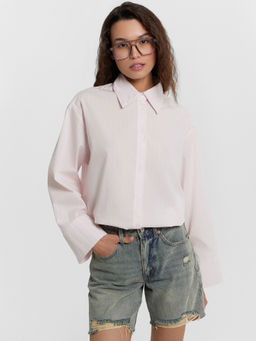 Рубашка женская розвая в полоску