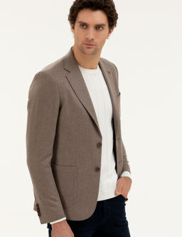 Светло-коричневая кашемировая куртка приталенного кроя - Cacharel фото 3