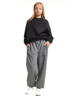 Брюки с принтом из футера UD 8021 графит меланж - Mini maxi фото 5