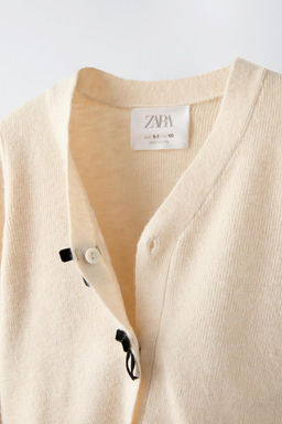 KNIT CARDIGAN WITH BOWS - Zara фото 3