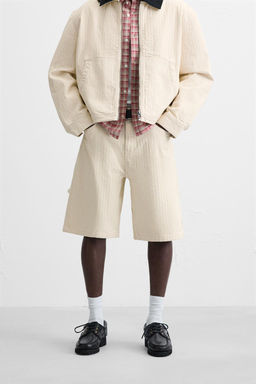 STRIPED TEXTURED BERMUDA SHORTS - Zara фото 2