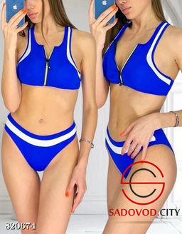 Купальник раздельный спортивный на замке - Bruno фото 2