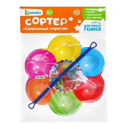 Сортер «Сокровища пиратов», по методике Монтессори, 6 цветов, с пинцетом, 3+