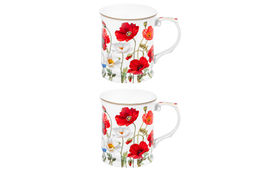 Набор 2 кружек 400 мл 12,5*9*10 см Маки NEW BONE CHINA - Elan gallery фото 4