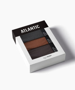 ATLANTIC 3MP-209 Трусы спорт Melange - набор 3 шт. темно-серый меланж + медно-багряный меланж + коричневый меланж фото 7