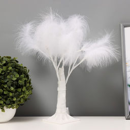 Ночник «Перья» LED белый 17×18×35 см