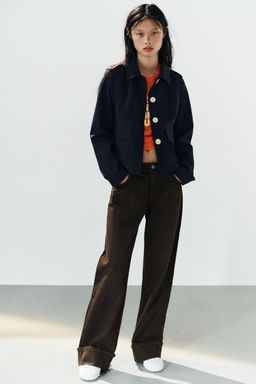 JEANS TRF FOLDED TIRO BAJO / Marr?n
