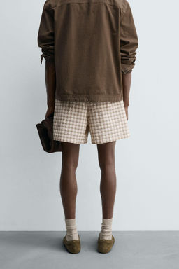 TEXTURED CHECK BERMUDA SHORTS - Zara фото 3