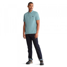 Мужские поло с коротким рукавом Timberland Polo Millers River Pique Regular голубая  фото 3