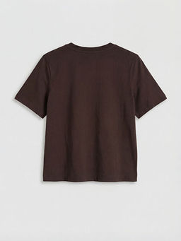 Bisiklet Yaka Paris Bask?l? Kad?n Ti??rt