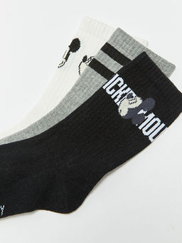 Mickey Mouse Bask?l? Kad?n Soket ?orap 3l?