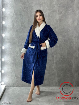 Женский халат теплый со звездами