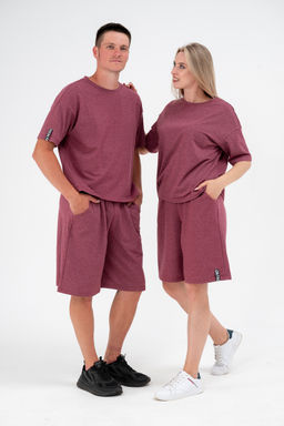 Костюм из футера унисекс бордо-меланж - Амадэль фото 13