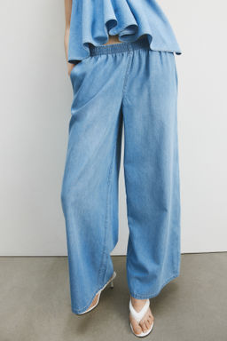 Pantal?n denim con cintura el?stica - H&m фото 4