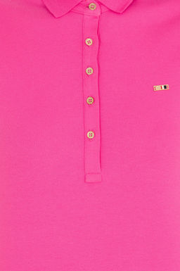 Kad_n Pembe Polo Yaka _rme Elbise