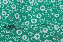 Штапель Белые незабудки цв.насыщенный нефритовый, ш.1.44м, вискоза-100%, 100гр/м.кв - Купава фото 5