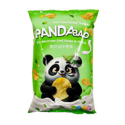 Чипсы картофельные со вкусом Сметана и лук Панда Бао (Panda Bao), 90 г