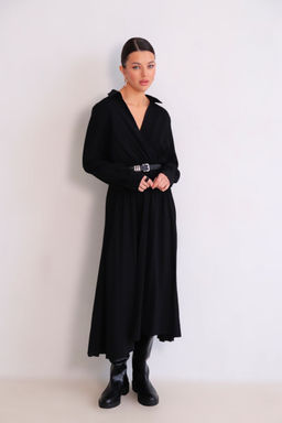 Martichelli Платье чёрное с юбкой-плиссе  фото 7