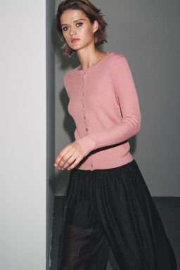 100% WOOL RIBBED CARDIGAN - Zara фото 4