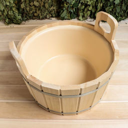 Шайка - таз для бани и сауны, 12 л, деревянная, пластиковая вставка, «Добропаровъ»