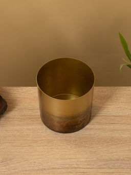 Кашпо на подставке «Малахит», 12×12×20 см, железо