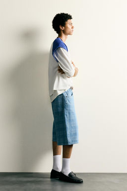 JORTS DENIM LAVADO ESTAMPADO / Azul claro - Zara фото 4