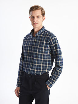 Regular Fit Uzun Kollu Ekose Poplin Erkek G?mlek