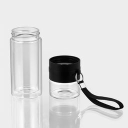 Термос-заварник «На ходу», 250 мл, h=19 см, с двойными стенками, стекло, прозрачный