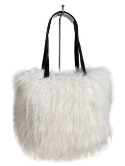 Женская сумка из искусственного меха, цвет белый