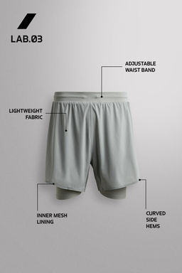 PANTALONES CORTOS RUNNING 2 EN 1 / Gris perla - Zara фото 6
