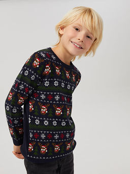 Bisiklet Yaka Y?lba?? Temal? Uzun Kollu Erkek ?ocuk Triko Kazak - Waikiki фото 2