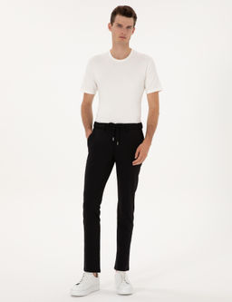 Siyh Slim Fit Beli Lastikli Kordonlu Jogger Kanvas Pantolon